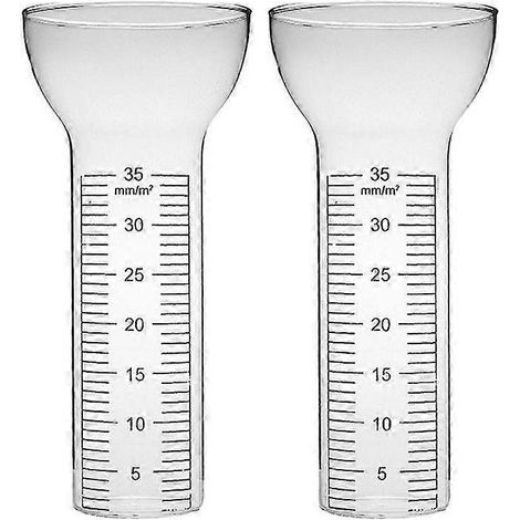 Pluviomètre en verre transparent résistant aux intempéries (lot de 2, 45 x 17 cm) pour une utilisation en extérieur. (1/5)