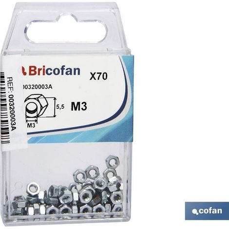 Tuercas hexagonales DIN 934 M10 zinc blíster de 7 uds. (1/2)