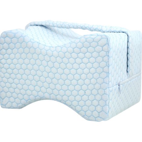 1 Coussin genoux mousse viscoélastique,sangle réglable,tissu rafraîchissant,pour dormeurs sur le côté,soulagement douleurs (1/5)