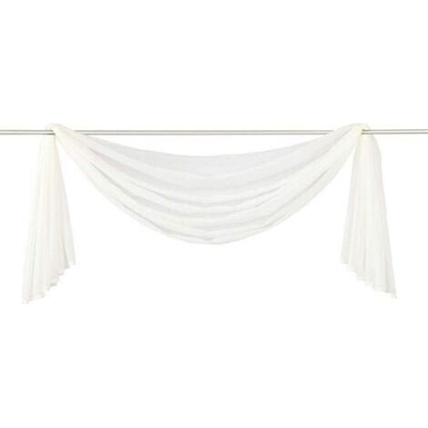 BUNTHAUS Lot de 1 rideau transversal en voile transparent pour chambre à coucher salon mariage, blanc crème, 140400cm-Ensoleillé