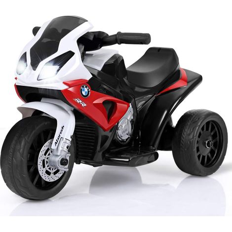 GOPLUS 6V Moto Electrique pour Enfants,Moto Police Enfants avec 3 Roues Equitation,Effets musicaux et Lumineux,Moto Vehicule, Jouet Ideal pour Les Enfants 66x37x44CM (Rouge) (1/5)