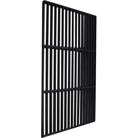 Jiubiaz Gusseisen Grillrost 60 × 40 cm – Emaillierter Grillrost für Holzkohlegrill, Gasgrill & Backofen, Robustes BBQ Zubehör, Schwarz