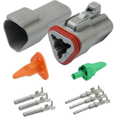 Connecteur allemand 3 broches (fiche + prise) 16AWG