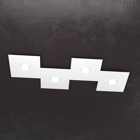 Plafoniera moderna top light eccentric 1156 4l gx53 led metallo lampada parete soffitto, finitura metallo bianco