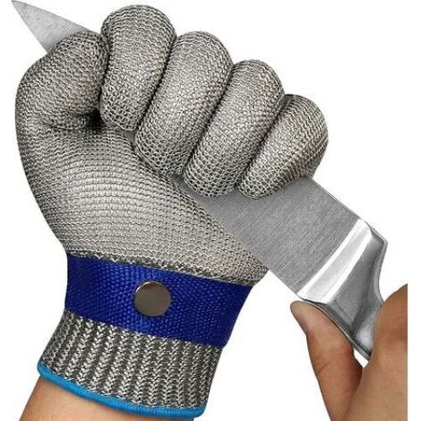 Gants en fer et métal - Taille S - Gants en fil d'acier pur 22,5 mm (Emballage individuel)