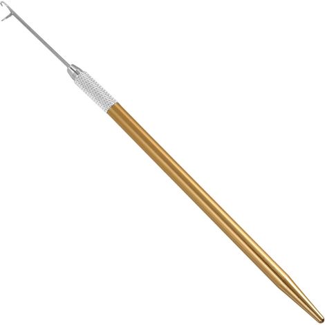 Perücken Häkelnadel Set mit goldfarbenem Metallgriff und