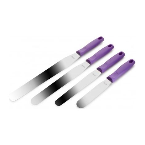 Ibili Espátula recta acero inoxidable violeta 15 cm