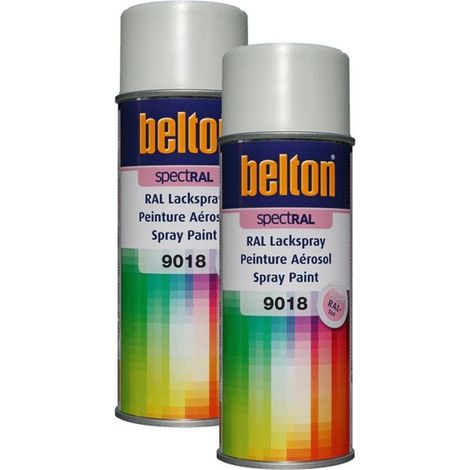 2 bombes de peinture Belton Spectral RAL9018 blanc papyrus 400ml