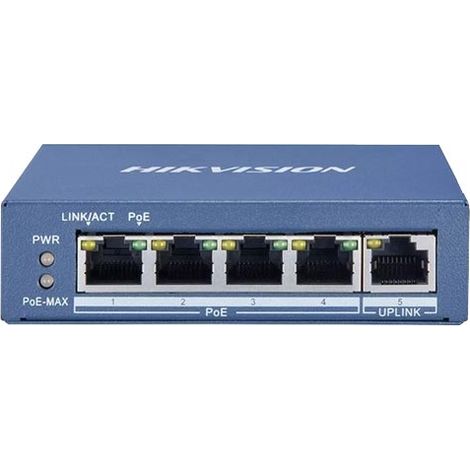 DS-3E0505P-E - SWITCH GIGABIT UNMANAGED 4 PORTE POE (1/5)