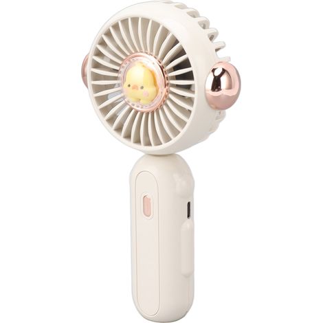 Kleiner, faltbarer Ventilator, niedlich und leicht, 900 mAh, verstellbar, leise, tragbar, weiß (1/5)