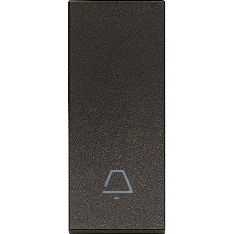 VIMAR 31000.CG Linea Copritasto intercambiabile 1 modulo allineato, simbolo campanello illuminabile, nero