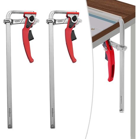 2 pinces à rail pour menuiserie, pince à table à cliquet, pince à vis à cliquet rapide, pince à rail pour scie (1/5)