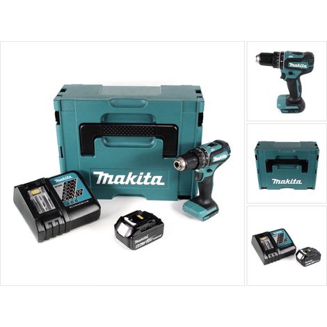 Taladro de percusión sin cable Makita DHP 485 RG1J 18 V 50 Nm + 1x batería recargable 6,0 Ah + cargador rápido + Makpac (1/5)