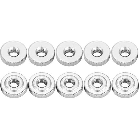 10 pièces écrou moleté, écrous moletés ronds, écrous moletés à poignée en acier au carbone Gb807 M5(m5) (1/5)