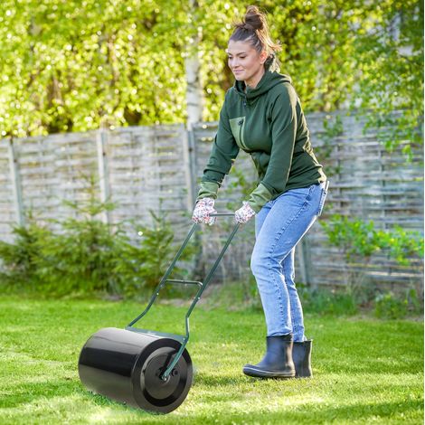 Rouleau de jardin 40 cm 60 L en métal noir HAVRYA (1/3)