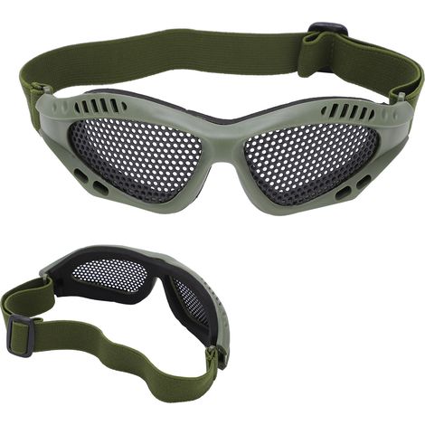 Lunettes de protection anti-impact mesh respirantes pour tir, vélo et activités extérieures - Vert militaire (1/5)
