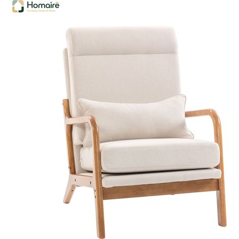 Cremefarbener Polyestersessel 64 x 86 x 93 cm HOMAIRE (1/5)