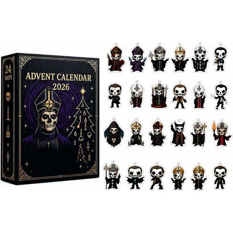 Compte à Rebours de Noël 2026, Calendrier Ghost Band, 24 Jours de Surprises, Boîte Musicale à Déballer, Ornements Festifs et Cadeau Original pour Fan (1/4)