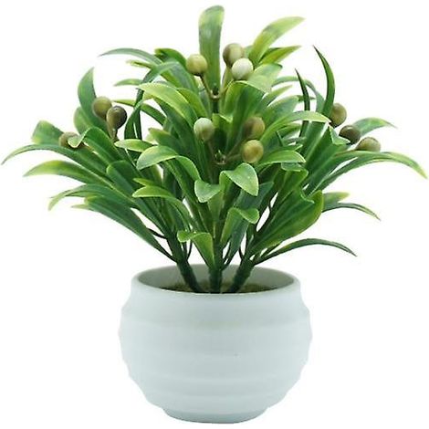 Décoration de meubles pour salon, jardin, bureau, baies artificielles, bonsaï en potvert (1/3)