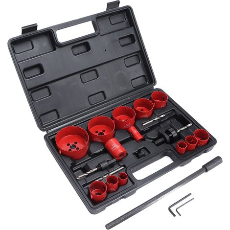 Kit de 21 pièces : scie cloche HSS à coupe rapide, rallonge de foret, convertisseur de filetage et clé hexagonale. (1/5)