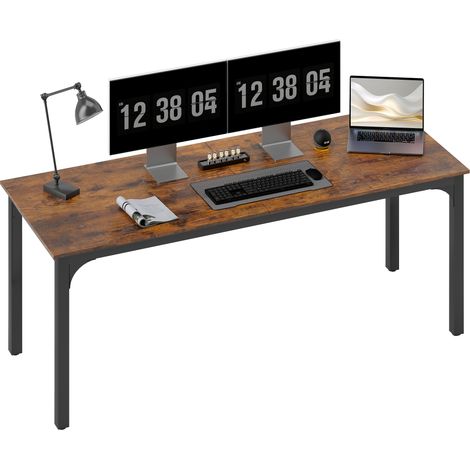 Schreibtisch, Computertisch, rustikales Design, viel Platz, Spanplatte, Braun (1/5)
