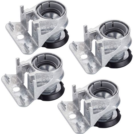 4 Stück Sockelhöhenversteller INTEGRATO Höhe 19 mm Sockelfuß höhenverstellbar max. 12 mm Nivellierfuß mit Tragkraft 175 kg / Stück Verstellfuß mit Bodengleiter Sockelgleiter Schrankfuß von SOTECH