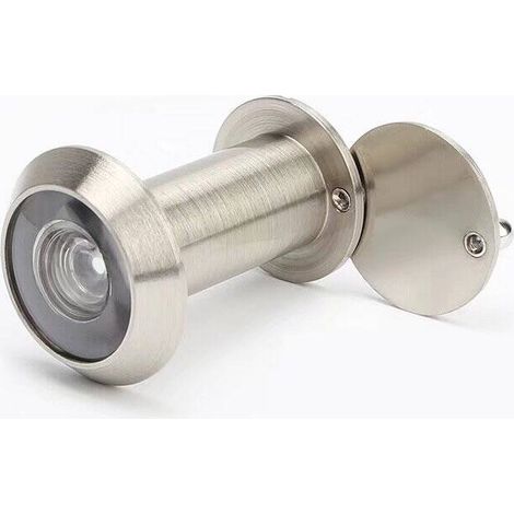 Viseur de porte, 200° viseur laiton avec cache de surveillance pour un montage dans des vantaux de porte de 35 mm-60 mm (1 pc, acier brossé) (1/5)