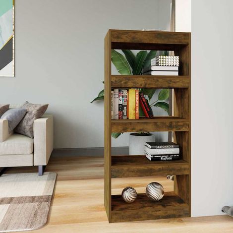 vidaXL Book Cabinet/Room Divider Smoked Oak 60x30x135 cm (1/5)