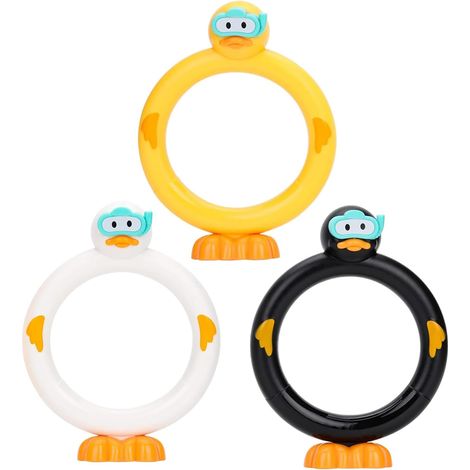 Pool Diving Toys for Kids, 3PCS Cartoon Diving Retrieve Rings, Fun Sinking Game Pool Toys for Beach, Outdoor Party, Family Yard Swimming Fun (1/5)