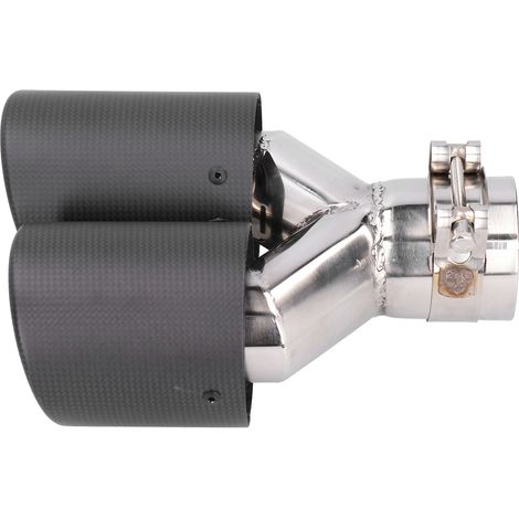 Sortie d'échappement double en fibre de carbone mate pour voiture, embout en acier inoxydable, sortie droite (1/5)