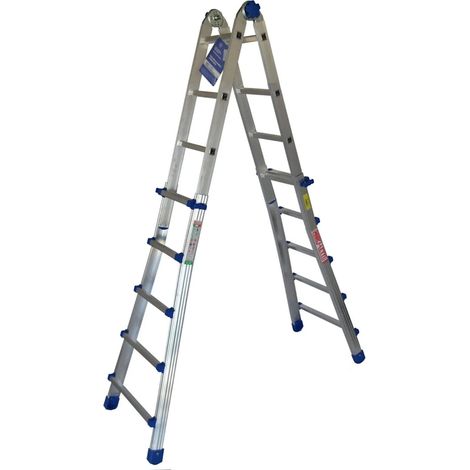 SCALA TELESCOPICA TRASFORMABILE IN ALLUMINIO MARCHETTI EQU45 9+9 FINO A 4,35 MT 