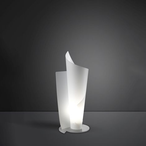 Lampada Da Scrivania-Ufficio Moderna Vela Polilux ® Bianco 1 Luce E27 H70Cm