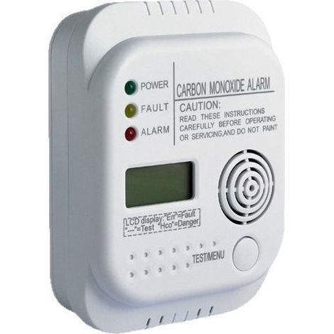 Detector de monóxido de carbono, alimentado por batería, detector de gas con pantalla e indicador de temperatura. (1/2)