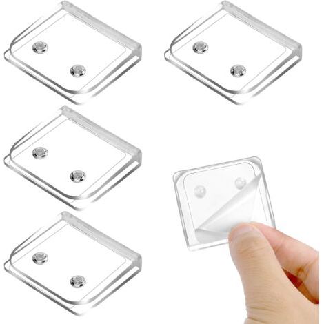 Lot de 4 clips de rideau transparents - Coupe-vent - Protection anti-éclaboussures - Clips de rideau de douche - Clips de rideau de douche - Clips pour rideau de douche (1/5)