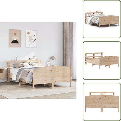 vidaXL Massivholzbett ohne Matratze 160x200 cm Kiefernholz