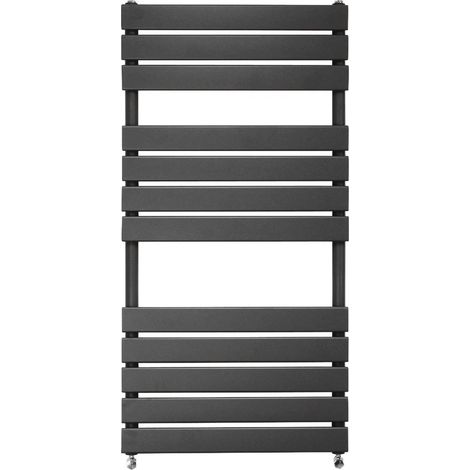 Bathroom Flat Panel Heated Towel Rail Radiator Central Heating 1200x600mm Anthracite