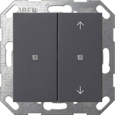 Gira Taster Wippe 2f unbedruckt/Pfeile OneKNX System 55 Anthrazit [517528], 5175 28