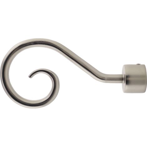 Borne de crochet pour tringle à rideau de diamètre de 18 à 20 mm 2 pièces en aluminium (nickel satiné) (1/5)