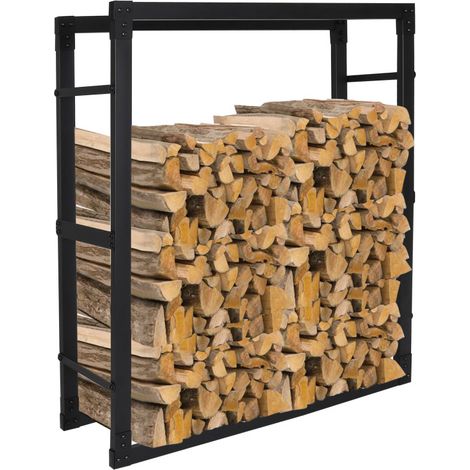 SWANEW Rastrelliera per legna - Range-bûches - Porte buche -noir- rastrelliera per legna da ardere150x100x25cm (1/5)