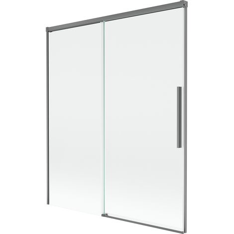 Mexen Rox Duschwand 2-flügelig, verschiebbar 140 x 150 cm, transparent, Gun Metal - 8C9-140-001-95-00