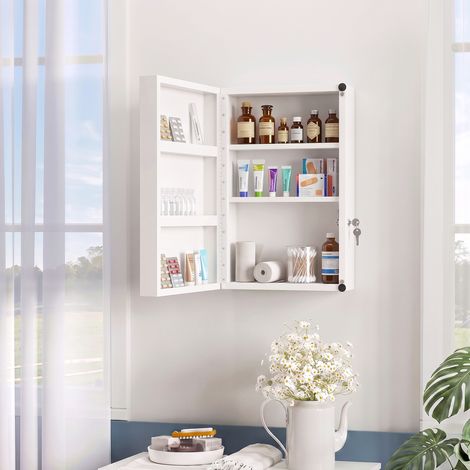 Armoire à médicaments, armoire à médicaments verrouillable avec 6 étagères pour la cuisine, couloir (1/5)
