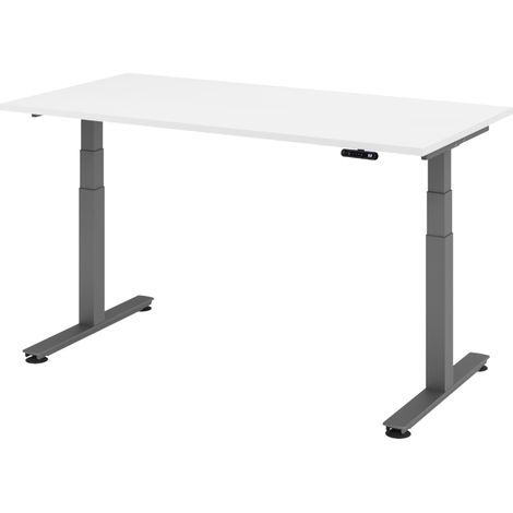 bümö Schreibtisch elektrisch XDSM Rechteck: 160 x 80 cm  Weiß (1/5)