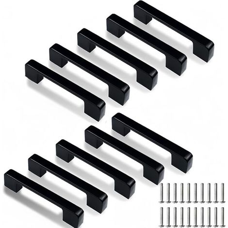 10 maniglie per mobili da cucina, maniglie per armadi e cassetti con viti, per ante di armadi e mobili da cucina (interasse fori 96 mm)