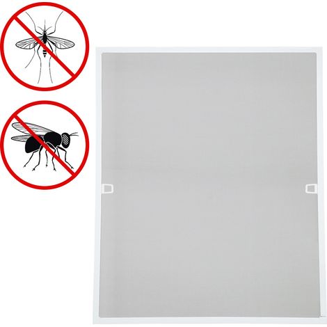 Wolketon Fliegengitter Insektenschutz Fenster 80 x 100 cm Mückenschutz mit Alu-Rahmen Bausatz Mückengitter Fliegenschutz Weiß Anthrazit