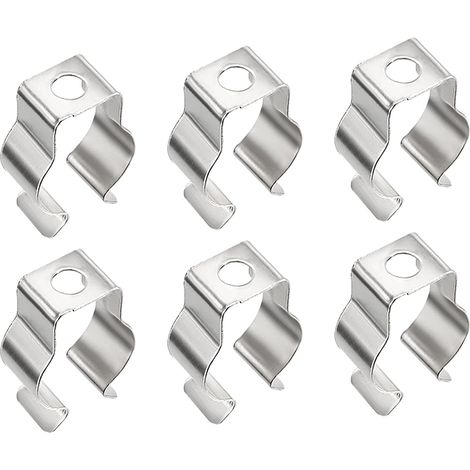 T5 Led Tube Clips 20pcs U Bracket Mount Silver Nickel Tone (1/5)