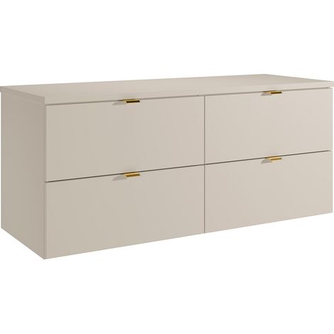 Mobile sotto lavabo sospeso con ripiano Beige 120 cm - LAVENA