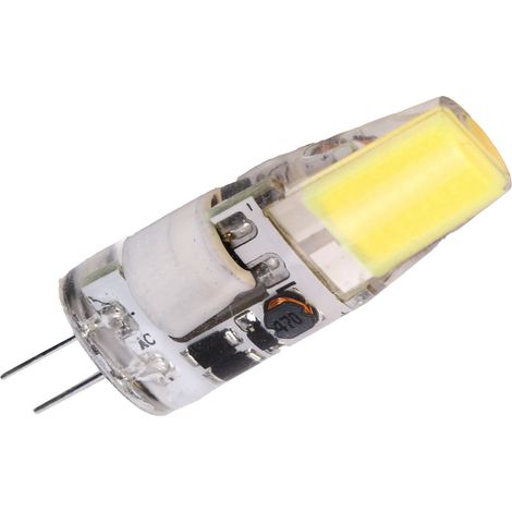 G4 LED COB-Lampe, 5 W, 600 lm, Silikon, für Kronleuchter und Deckenleuchten, AC/DC 12 V, 4,2 x 1,3 cm, Kaltweiß (6000–6500 K) (1/5)