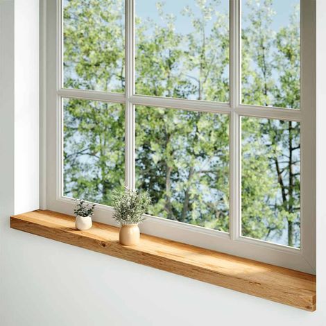 Appuis de fenêtre 2 pcs marron clair bois de chêne massif