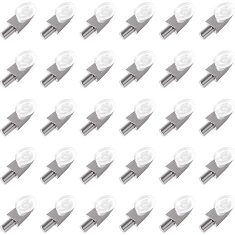 30 Stück 5 mm Regalstifte, Regalstützstifte mit Saugnäpfen, für Küchenschränke und Bücherregale (1/5)
