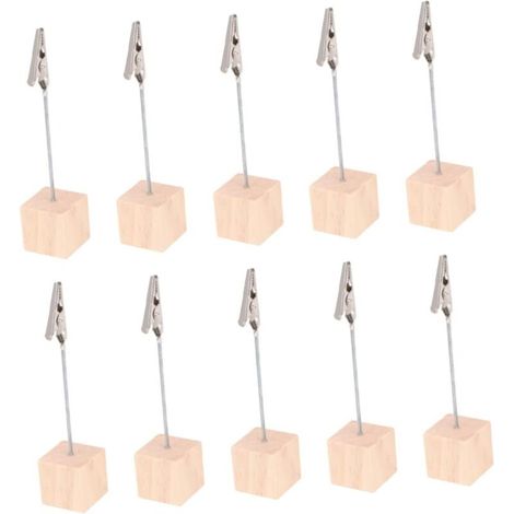 Portafoto in legno naturale – Set di 20 portafoto cubici con clip, ideali per decorazioni di matrimoni, feste o eventi.